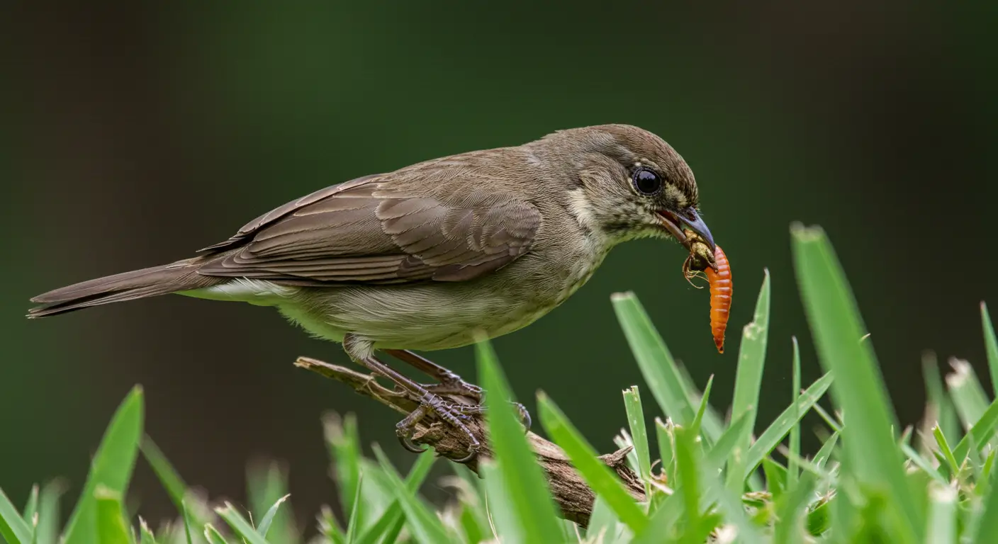 how do birds find worms in the grass