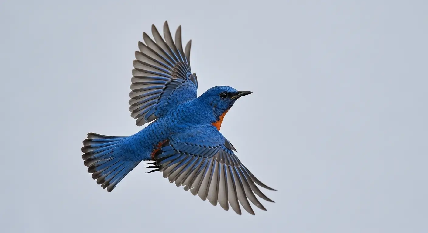 Flying Blue Rock Thrush